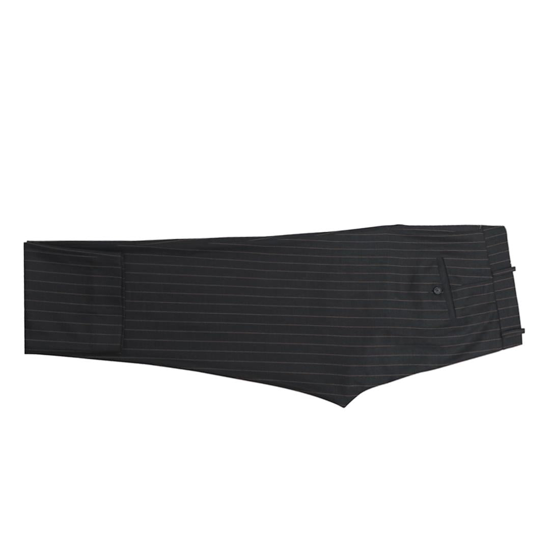 Charcoal Worsted Grey Pinstripe Suit