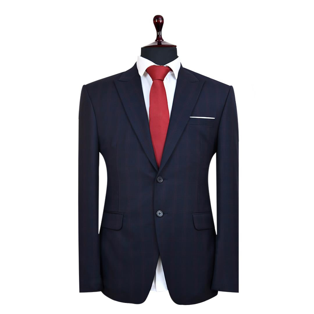 Zanetti Dark Blue Plaid Suit