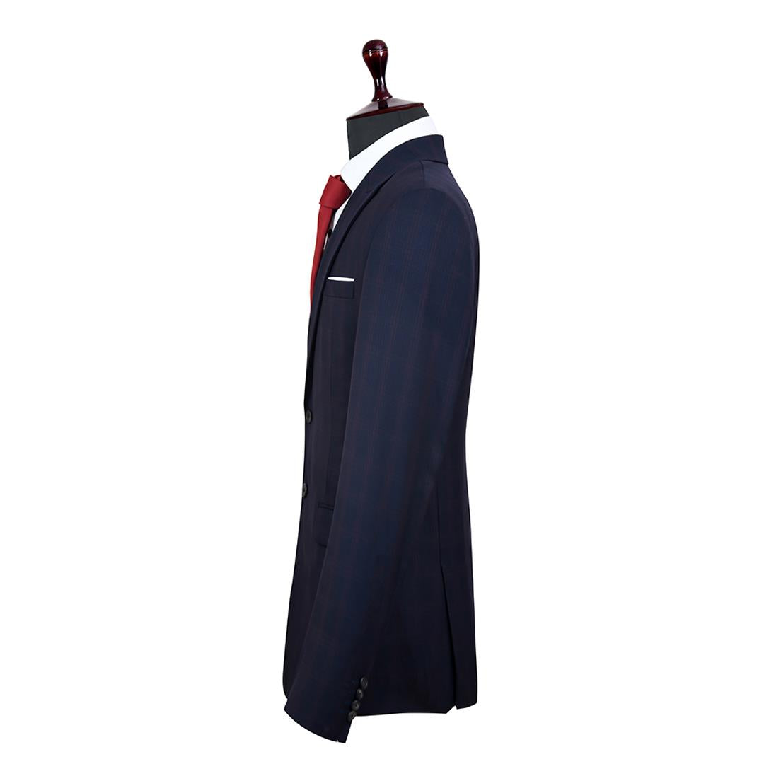Zanetti Dark Blue Plaid Suit